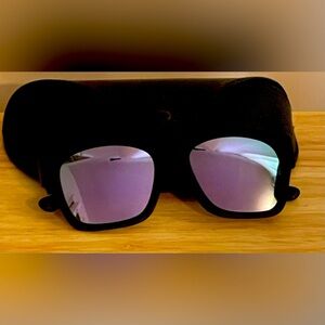 Diff Bella II Matte Black and lavender flash sunglasses